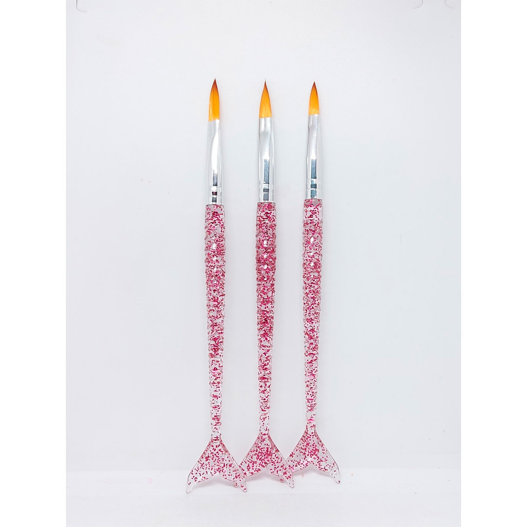 PINCEL PARA GEL CON MANGO GLITTER COLA DE SIRENA